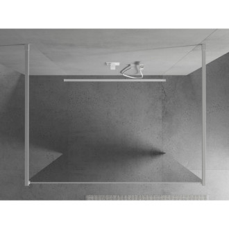 Mexen Kioto volně stojící sprchová stěna 120x200 cm, 8 zrcadlo, bílá 800-120-002-20-50