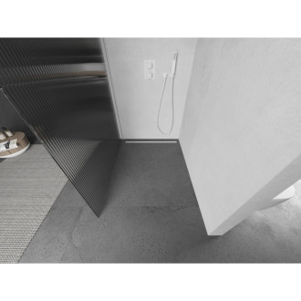 Mexen Kyoto Walk-in sprchová stěna 80 x 200 cm, 8 mm pruhy, bílá - 800-080-101-20-09