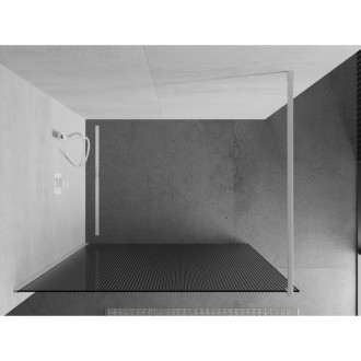 Mexen Kyoto Walk-in sprchová stěna 80 x 200 cm, 8 mm pruhy, bílá - 800-080-101-20-09