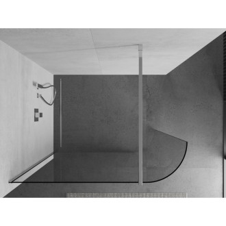 Mexen Kioto zaoblená sprchová stěna Walk-in 100x200, transp. 8, chrom 800-100-101-01-06
