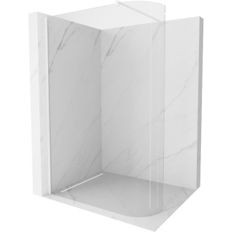 Mexen Kioto zaoblená sprchová stěna Walk-in 90x200, transp. 8, bílá 800-090-101-20-06