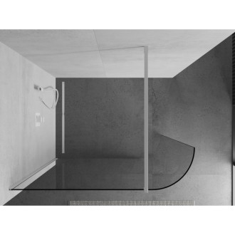Mexen Kioto zaoblená sprchová stěna Walk-in 120x200, transp. 8, bílá 800-120-101-20-06