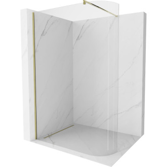 Mexen Kioto zaoblená sprchová stěna Walk-in 160x200, transp. 8, zlatá 800-160-101-50-06