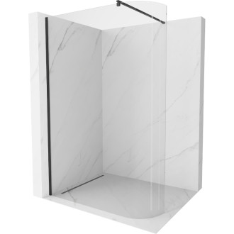 Mexen Kioto zaoblená sprchová stěna Walk-in 110x200, transp. 8, černá 800-110-101-70-06