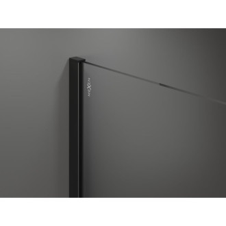 Mexen Kioto zaoblená sprchová stěna Walk-in 140x200, transp. 8, černá 800-140-101-70-06