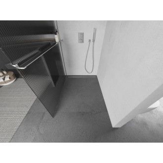 Sprchová stěna Mexen Kyoto+ s policí Walk-in 80 x 200 cm, pruhy, chrom - 800-080-121-01-09