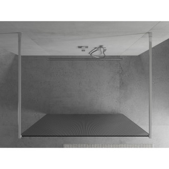 Mexen Kyoto volně stojící sprchová stěna 100 x 200 cm, pruhy 8 mm, chrom 800-100-002-01-09