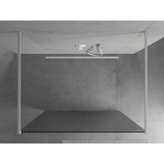 Mexen Kyoto volně stojící sprchová stěna 100 x 200 cm, pruhy 8 mm, bílá 800-100-002-20-09
