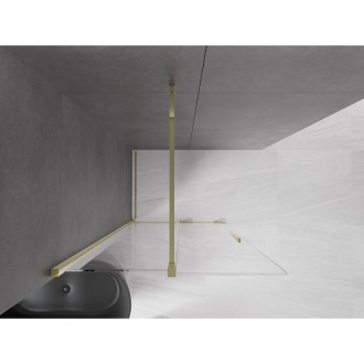 Mexen Velar Walk-in sprchová stěna 90x200 cm, 8 transparent, zlatá 871-090-000-03-50