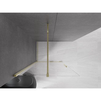 Mexen Velar Walk-in sprchová stěna 110x200 cm, 8 transparent, zlatá 871-110-000-03-50