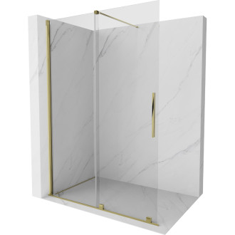 Mexen Velar Walk-in sprchová stěna 150x200 cm, 8 transparent, zlatá 871-150-000-03-50