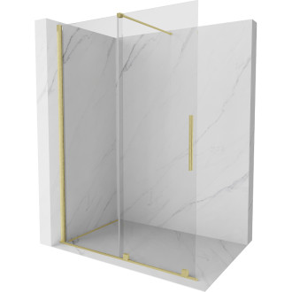 Mexen Velar Walk-in sprchová stěna 130x200, 8 transp., broušené zlato 871-130-000-03-55