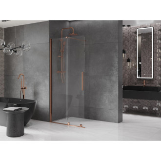 Mexen Velar Walk-in sprchová stěna 75x200, 8 transp., růžové zlato 871-075-000-03-60