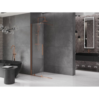 Mexen Velar Walk-in sprchová stěna 75x200, 8 transp., růžové zlato 871-075-000-03-60