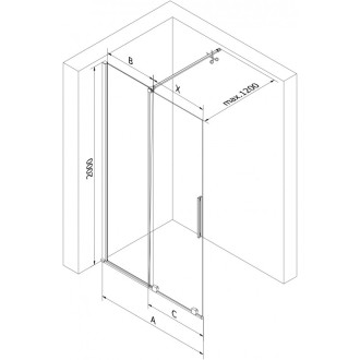 Mexen Velar Walk-in sprchová stěna 75x200, 8 transp., růžové zlato 871-075-000-03-60
