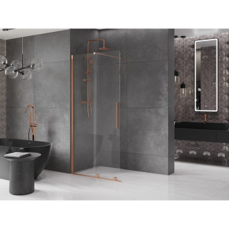 Mexen Velar Walk-in sprchová stěna 75x200, 8 transp., kartáč. měď 871-075-000-03-65