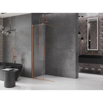 Mexen Velar Walk-in sprchová stěna 75x200, 8 transp., kartáč. měď 871-075-000-03-65