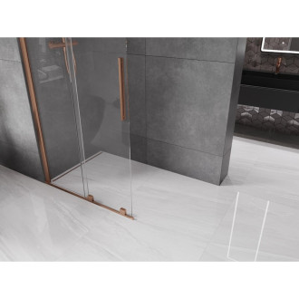 Mexen Velar Walk-in sprchová stěna 75x200, 8 transp., kartáč. měď 871-075-000-03-65