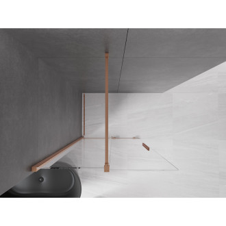 Mexen Velar Walk-in sprchová stěna 75x200, 8 transp., kartáč. měď 871-075-000-03-65
