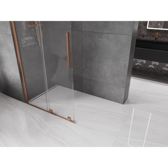 Mexen Velar Walk-in sprchová stěna 85x200, 8 transp., kartáč. měď 871-085-000-03-65