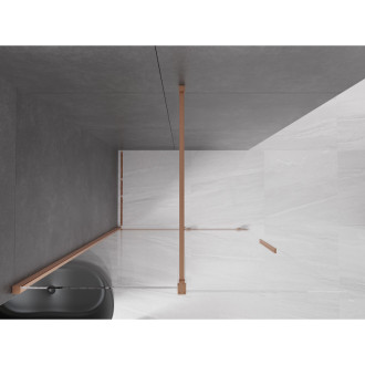 Mexen Velar Walk-in sprchová stěna 130x200, 8 transp., kartáč. měď 871-130-000-03-65