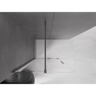 Mexen Velar Walk-in sprchová stěna 85x200, transp. 8, šedá kartáč. 871-085-000-03-66