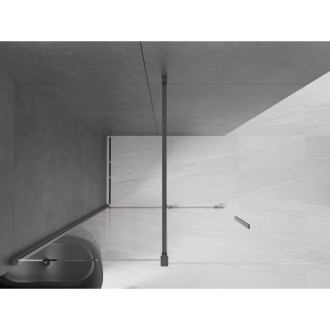 Mexen Velar Walk-in sprchová stěna 150x200, transp. 8, šedá kartáč. 871-150-000-03-66