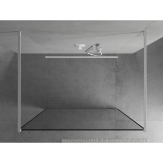 Mexen Kioto volně stojící sprchová stěna 150x200 cm, černý vzor 8, bílá 800-150-002-20-70