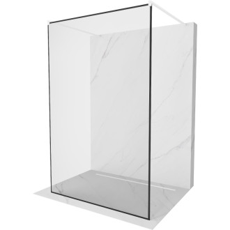 Mexen Kioto volně stojící sprchová stěna 160x200 cm, černý vzor 8, bílá 800-160-002-20-70