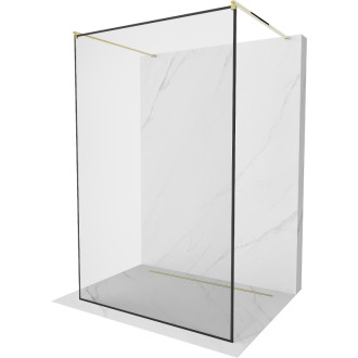 Mexen Kioto volně stojící sprchová stěna 150x200 cm, černý vzor 8, zlatá 800-150-002-50-70
