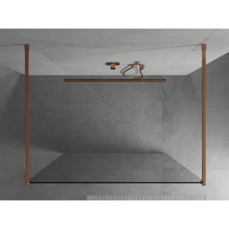 Mexen Kyoto volně stojící sprchová stěna 145 x 200 cm, 8 mm transparentní, růžové zlato - 800-145-002-60-00