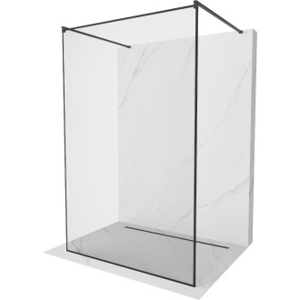 Mexen Kioto volně stojící sprchová stěna 150x200 cm, černý vzor 8, černá 800-150-002-70-70