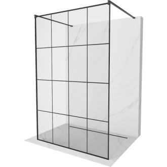 Mexen Kioto volně stojící sprchová stěna 150x200 cm, černý vzor 8, černá 800-150-002-70-77