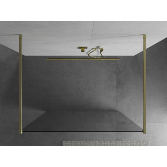 Mexen Kyoto volně stojící sprchová stěna 115 x 200 cm, 8 mm transparentní, broušené zlato - 800-115-002-55-00