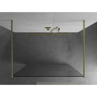 Mexen Kyoto volně stojící sprchová stěna 120 x 200 cm, 8 mm transparentní, broušené zlato - 800-120-002-55-00