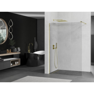 Mexen Kioto Walk-in sprchová stěna 85x200 cm, transparent 8, zlatá 800-085-101-50-00