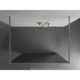 Mexen Kyoto volně stojící sprchová stěna 120 x 200 cm, 8 mm zrcadlo, broušené zlato - 800-120-002-55-50
