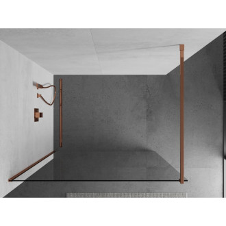 Mexen Kyoto Walk-in sprchová stěna 125 x 200 cm, 8 mm transparentní, růžové zlato - 800-125-101-60-00