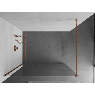 Mexen Kyoto Walk-in sprchová stěna 135 x 200 cm, 8 mm transparentní, růžové zlato - 800-135-101-60-00