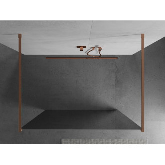 Mexen Kyoto volně stojící sprchová stěna 130 x 200 cm, 8 mm zrcadlo, broušená měď - 800-130-002-65-50