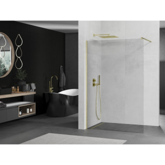 Mexen Kioto Walk-in sprchová stěna 65x200, 8 transp., broušené zlato 800-065-101-55-00