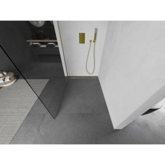 Mexen Kioto Walk-in sprchová stěna 65x200, 8 transp., broušené zlato 800-065-101-55-00