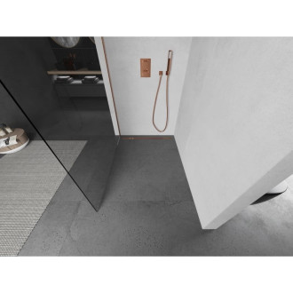 Mexen Kioto Walk-in sprchová stěna 110x200, 8 transp., kartáč. měď 800-110-101-65-00