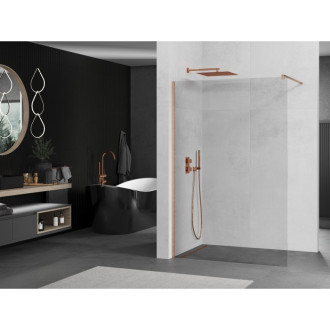 Mexen Kioto Walk-in sprchová stěna 115x200, 8 transp., kartáč. měď 800-115-101-65-00