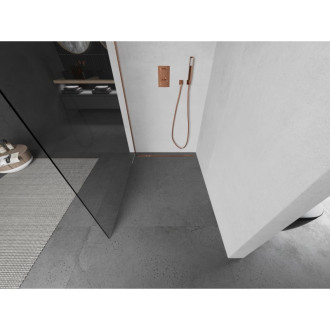 Mexen Kioto Walk-in sprchová stěna 115x200, 8 transp., kartáč. měď 800-115-101-65-00