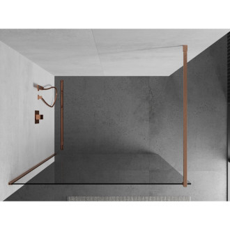 Mexen Kioto Walk-in sprchová stěna 115x200, 8 transp., kartáč. měď 800-115-101-65-00