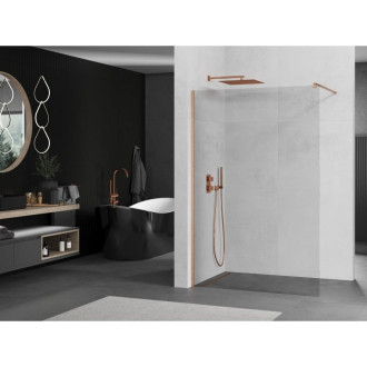 Mexen Kioto Walk-in sprchová stěna 160x200, 8 transp., kartáč. měď 800-160-101-65-00
