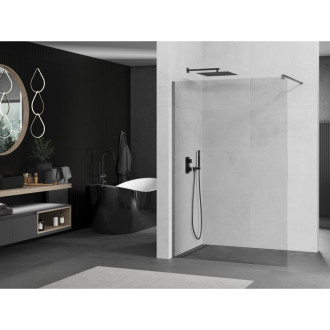 Mexen Kioto Walk-in sprchová stěna 125x200, transp. 8, šedá kartáč. 800-125-101-66-00