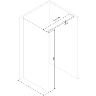 Mexen Kioto Walk-in sprchová stěna 125x200, transp. 8, šedá kartáč. 800-125-101-66-00