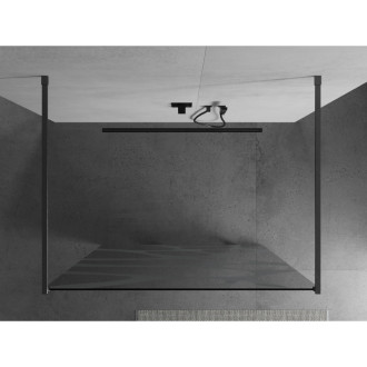 Mexen Kyoto volně stojící sprchová stěna 110 x 200 cm, bílý vzor 8 mm, pistolová šedá kartáčovaná - 800-110-002-66-97
